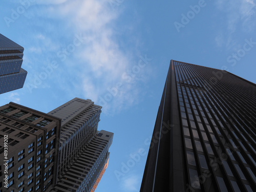 A cluster of old and more modern high rise buildings in Boston.