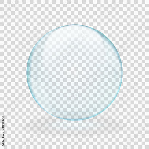 Blue translucent light sphere with glares and transparency