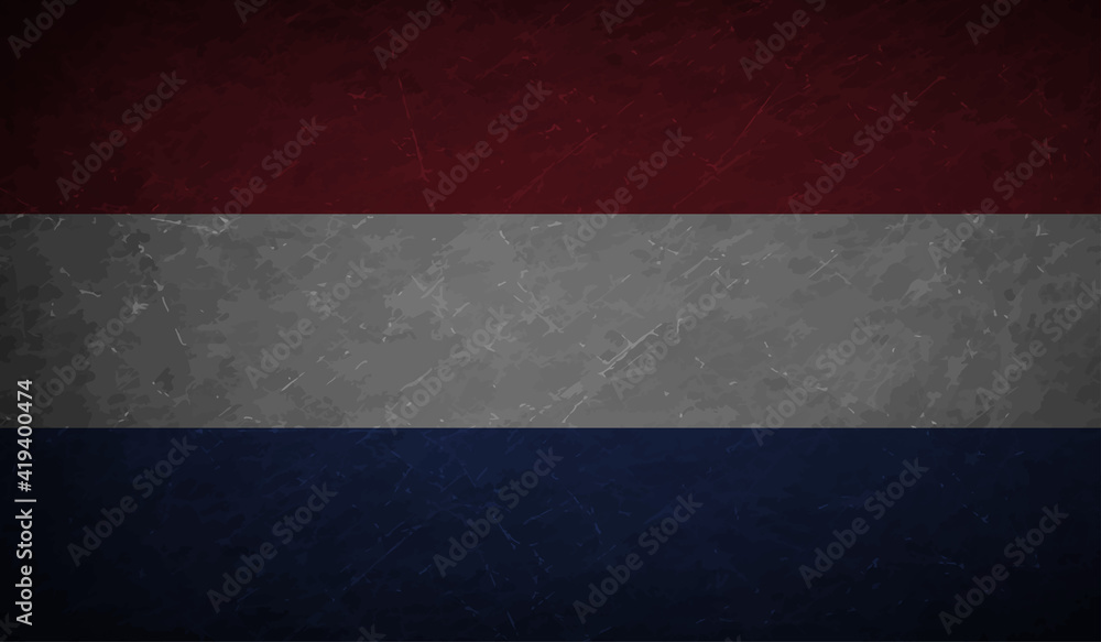 Grunge Netherlands flag. Netherlands flag with waving grunge texture. Grunge Netherlands flag. Netherlands flag with waving grunge texture.