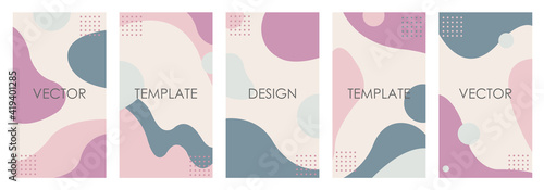 Vector set of non-ordinary backgrounds in minimalistic trendy style for story and social media design template