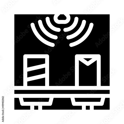 sensor on shelves glyph icon vector illustration