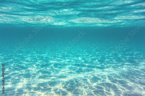 Light reflections under the water surfaces of the Mediterranean Sea