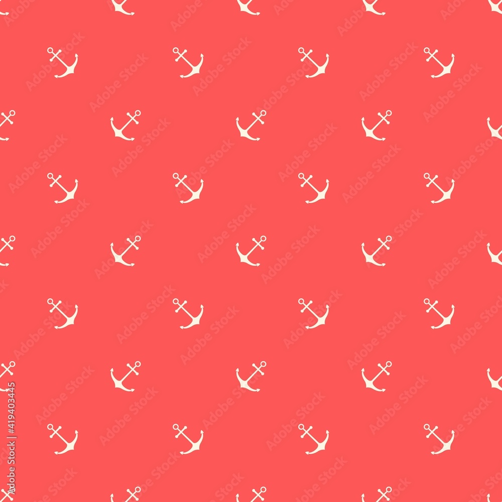 Nautical seamless pattern with geometric ship anchors Nautical seamless pattern with geometric ship anchors