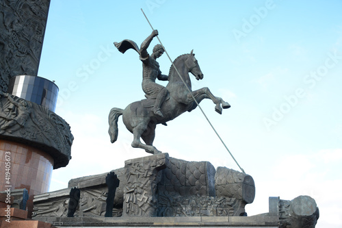 MOSCOW, RUSSIA - October 19, 2018: View of the monument on Poklonnaya Hill