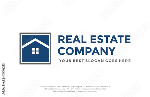 simple real estate logo design vector template.
