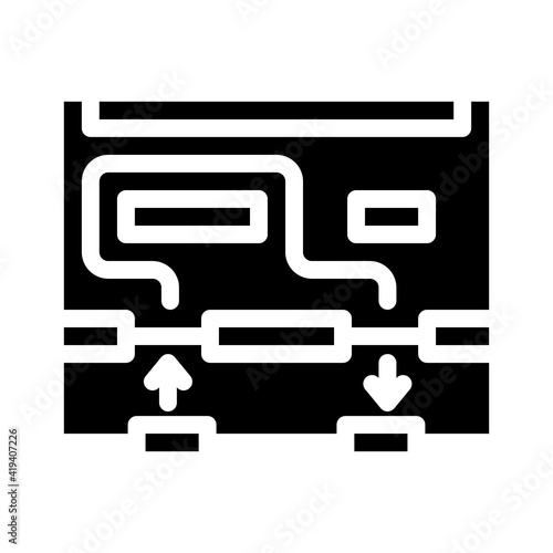 store movement map glyph icon vector illustration