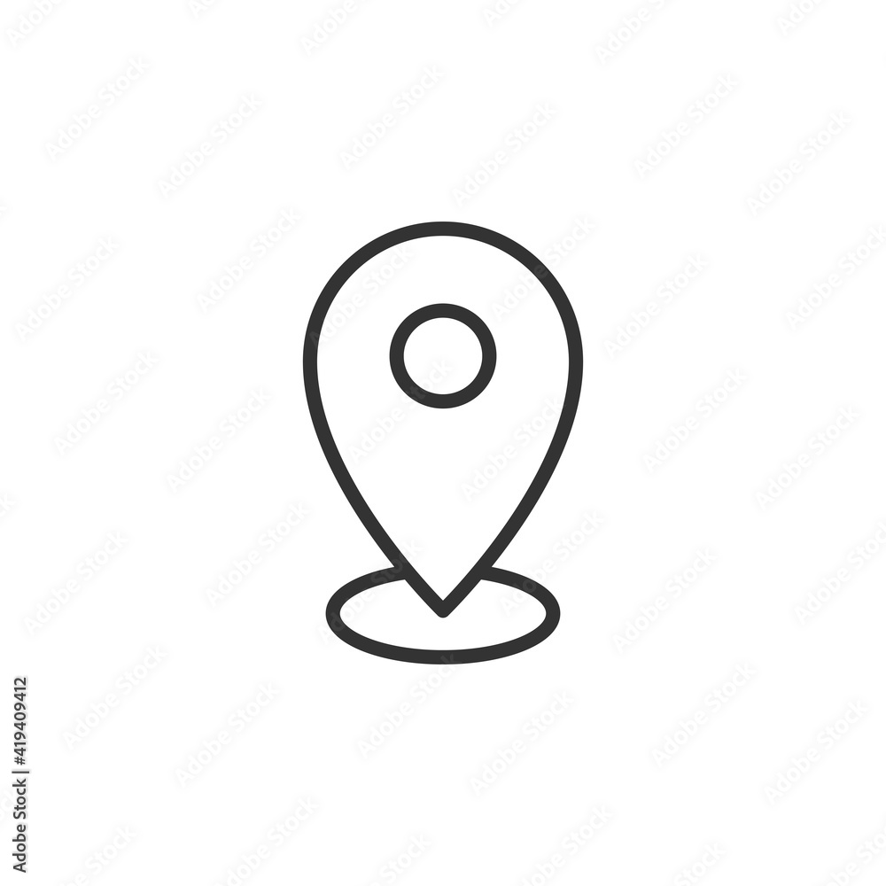 Pin location in outline style. Vector illustration. Pin location in outline style. Vector illustration.