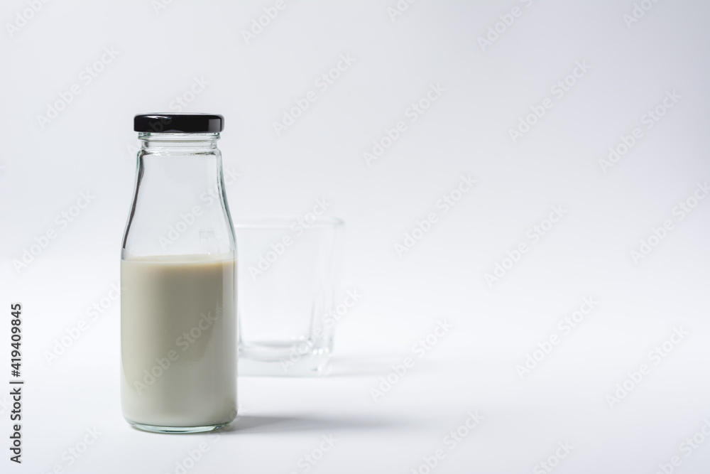 Milk bottle on white background for mockup. Milk bottle on white background for mockup.