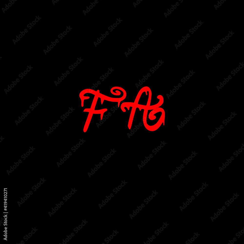 Initial FA handwritten monogram and elegant logo design Initial FA handwritten monogram and elegant logo design