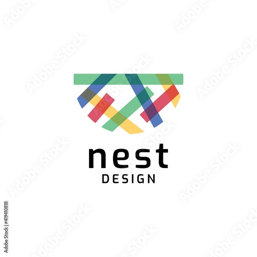Nest logo design symbol illustration vector template