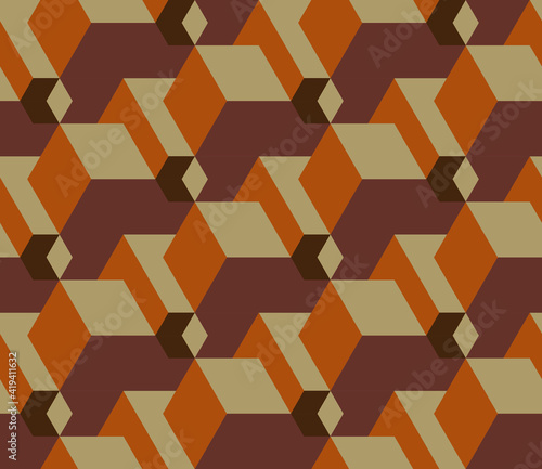 Spring seamless geometric pattern with the image of cubes, geometric shapes, engineering structures, industry. Vector design for web banner, business presentation, brand package, fabric, print.