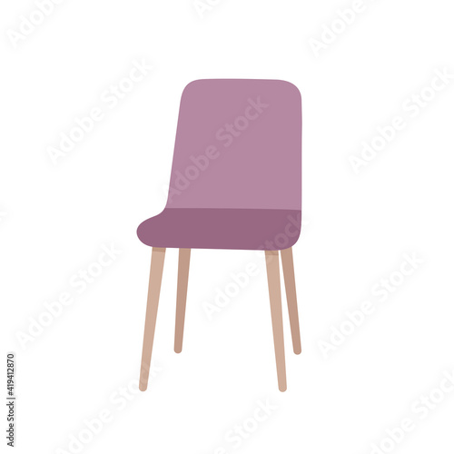 Soft comfortable modern purple armchair or chair