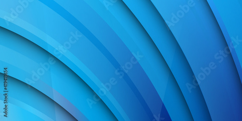 Abstract blue background with 3d wave lines. Modern technology geometric concept vector illustration