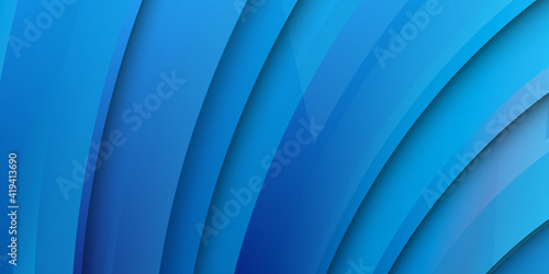 Abstract blue background with 3d wave lines. Modern technology geometric concept vector illustration