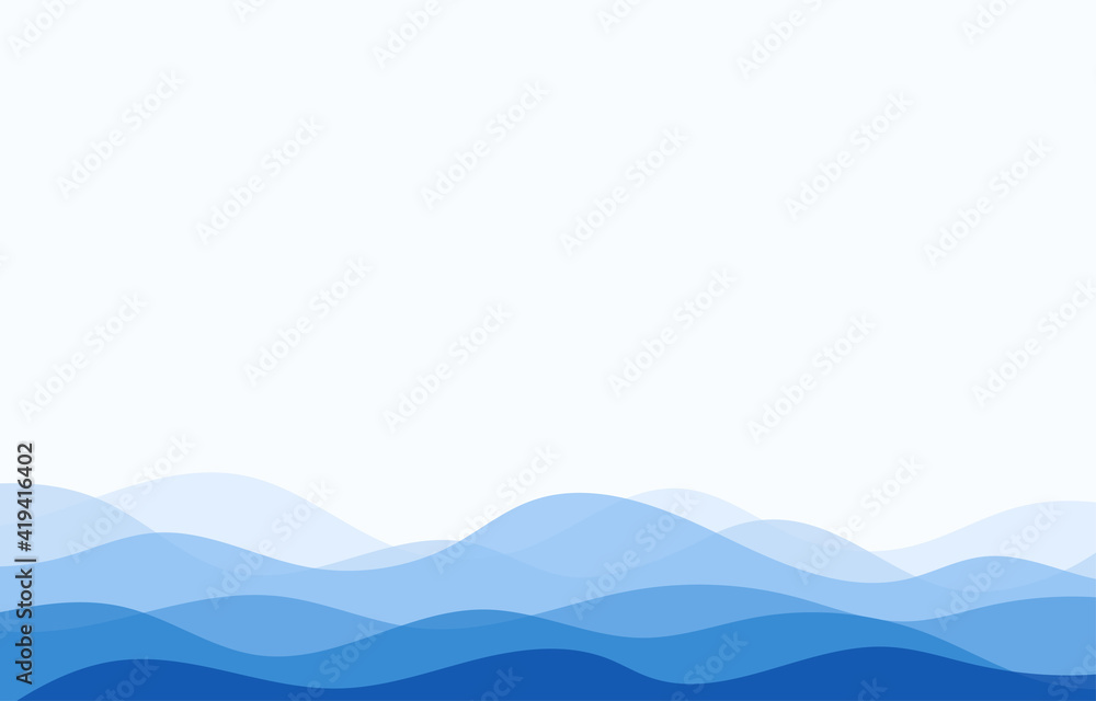 Blue water wave line sea pattern background banner vector.