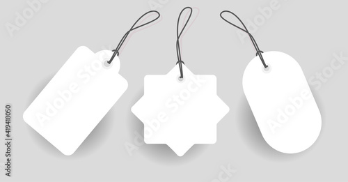 Design Blank Price Tag Label Red With Various Shape - Vector