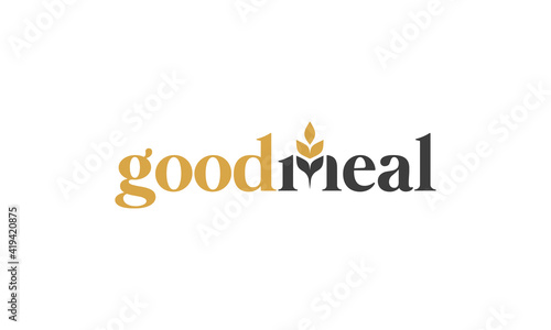 illustration vector graphic of simple, modern, classic, combination wordmark and iconography for healthy food, organic meals logo design