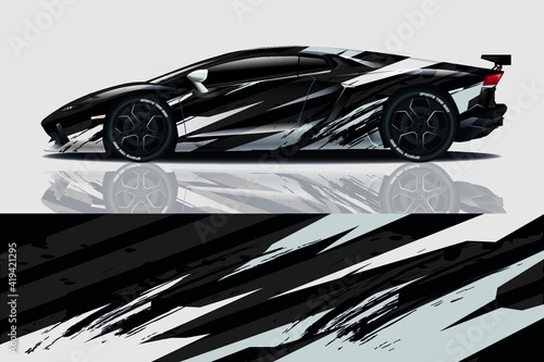 Car wrap graphic racing abstract background for wrap and vinyl sticker