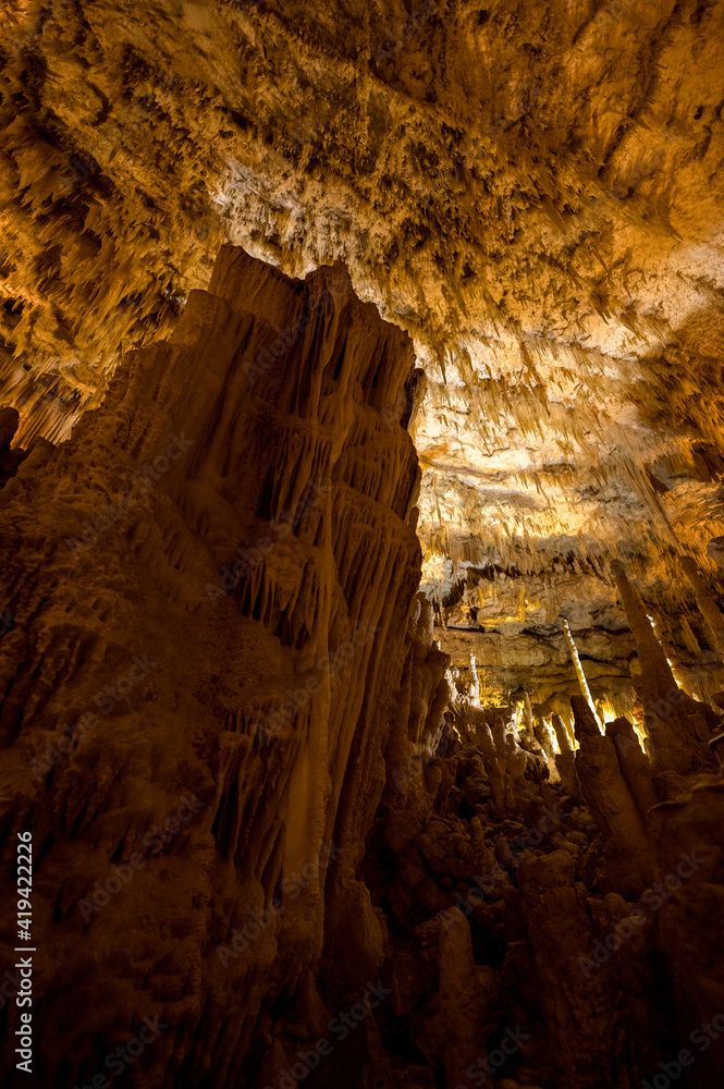magical underworld in cave of Grotte di Castellana in Puglia magical underworld in cave of Grotte di Castellana in Puglia