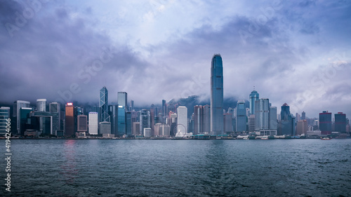 Cloudy day at Victoria Harbour of Hong Kong