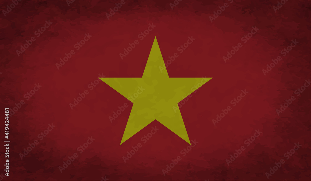 Grunge Vietnam flag. Vietnam flag with waving grunge texture. Grunge Vietnam flag. Vietnam flag with waving grunge texture.