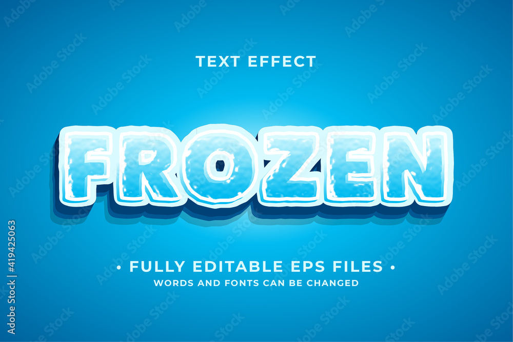 frozen text effect full 100% editable vector image. Words and font can be changed frozen text effect full 100% editable vector image. Words and font can be changed