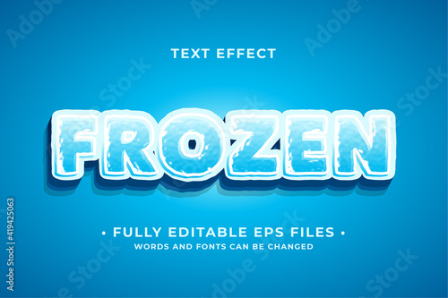 frozen text effect full 100% editable vector image. Words and font can be changed