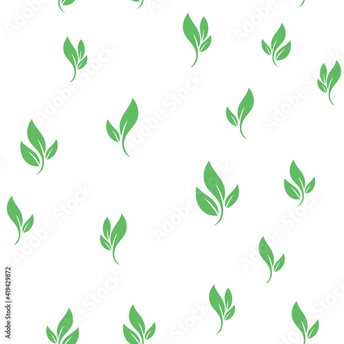 Leaves seamless pattern. Nature texture background. Leaf vector icon.