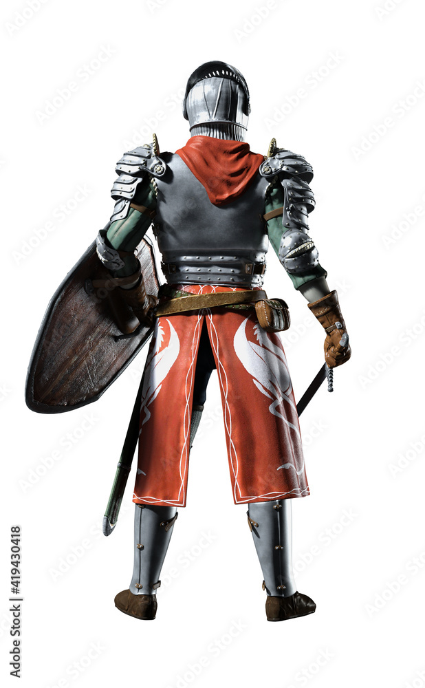 Standing Knight in Armor with Sword and Shield
Standing Knight in Armor with Sword and Shield