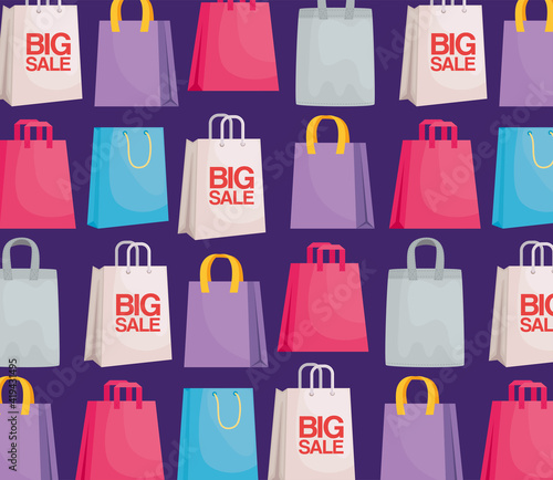 shopping bags pattern set icons