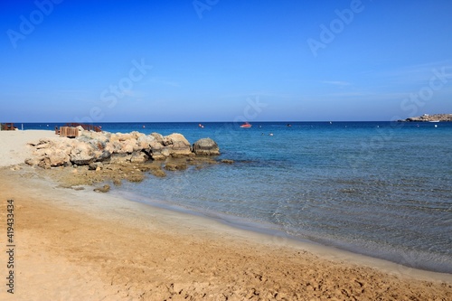 Fototapeta Naklejka Na Ścianę i Meble -  Sandy beach in Cyprus - Konnos Beach