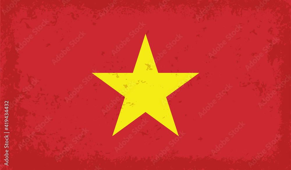 Grunge Vietnam flag. Vietnam flag with waving grunge texture. Grunge Vietnam flag. Vietnam flag with waving grunge texture.