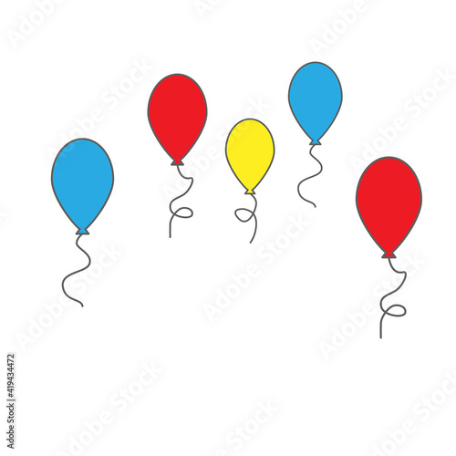 balloons simple drawing. Vector