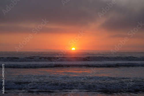 Sunset over the Pacific Ocean, Santa Monica California