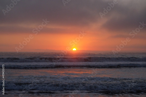 Sunset over the Pacific Ocean  Santa Monica California