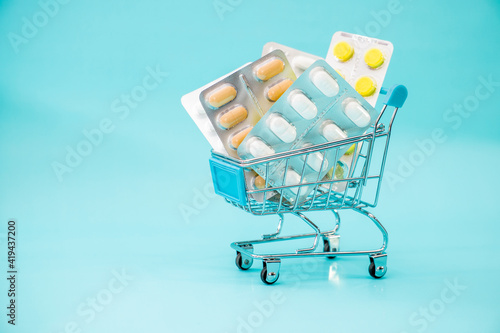 shopping cart with money