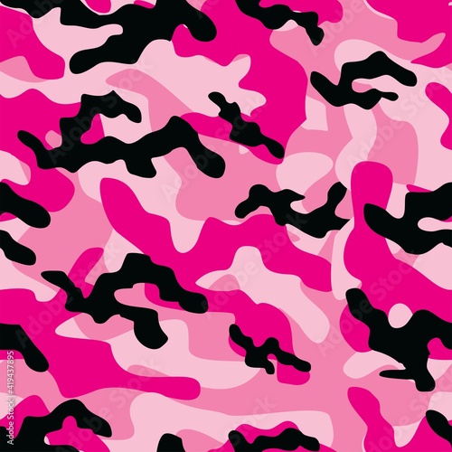 pink military camouflage vector seamless pattern