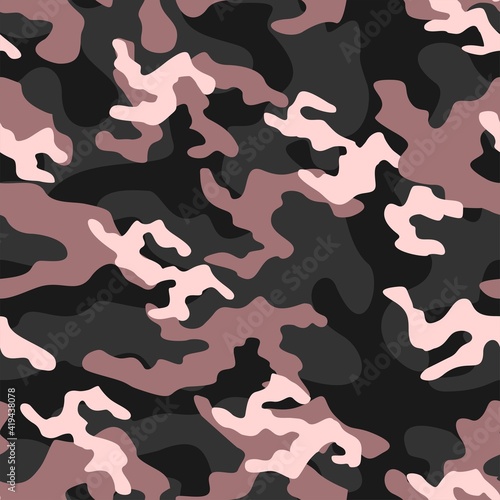 pink military camouflage vector seamless pattern