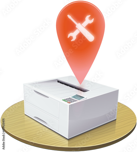 Printer down: repair needed (cut out)