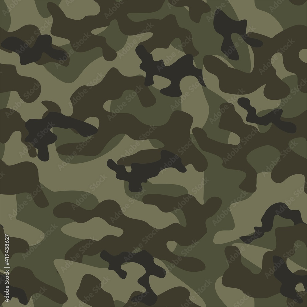 Fototapeta premium green military camouflage vector seamless pattern