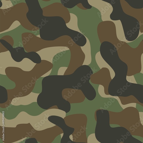 military camouflage vector seamless pattern green