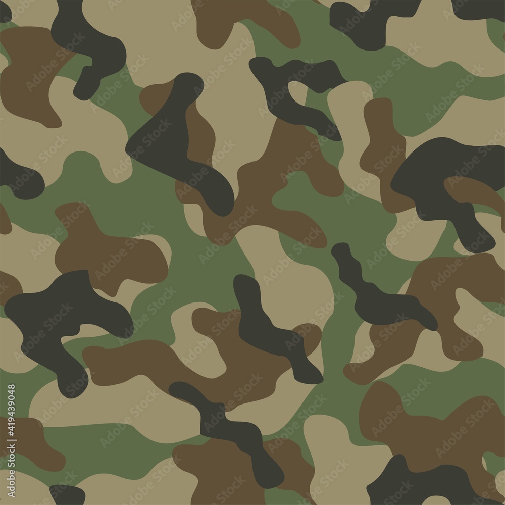 Naklejka premium military camouflage vector seamless pattern green