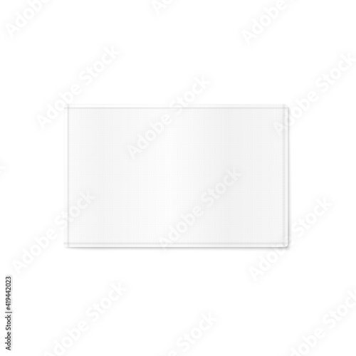 Single blank fabric cloth label, realistic mockup vector illustration isolated.