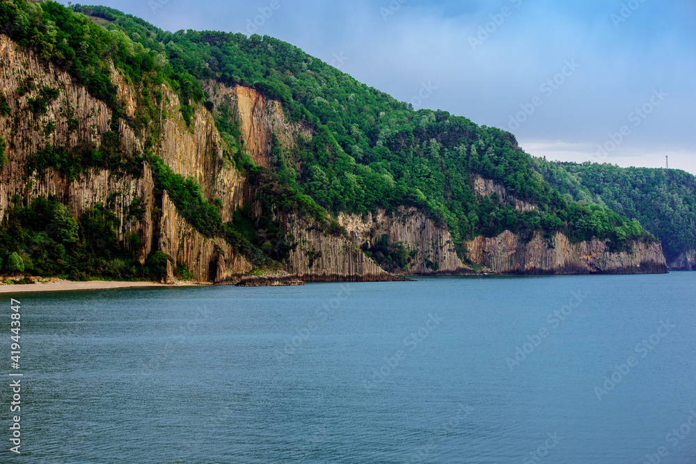 18,000,000-year-old rock formations on the western Black Sea coast. Lava Rocks. Bartin, Turkey