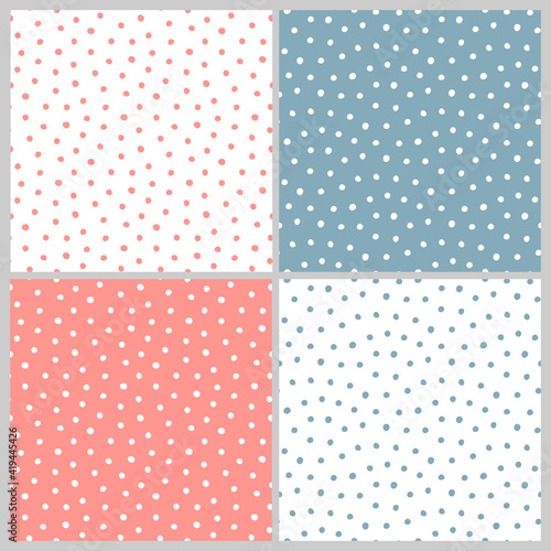 Vector seamless polka-dot pattern on white background.