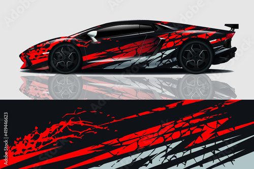 Car wrap graphic racing abstract background for wrap and vinyl sticker