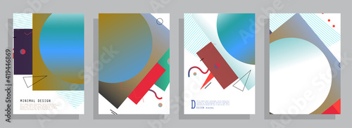 Abstract background creative cover set. Can be used for Collage page, greeting card, invitation, brochure brush strokes style, banner idea, book cover, booklet print, phone case print, Eps10 vector.