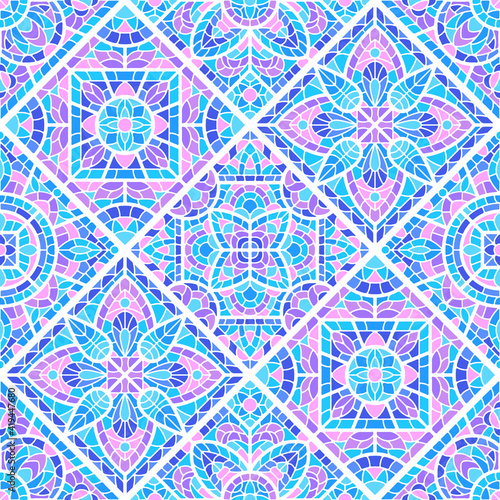 Ancient mosaic ceramic tile pattern.