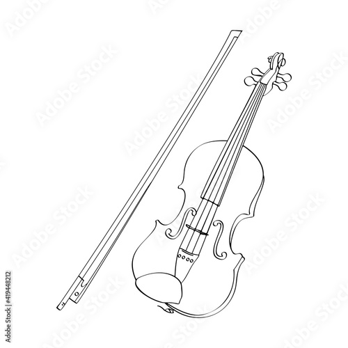 Violin silhouette in one line