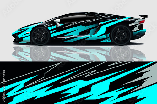 Car wrap graphic racing abstract background for wrap and vinyl sticker